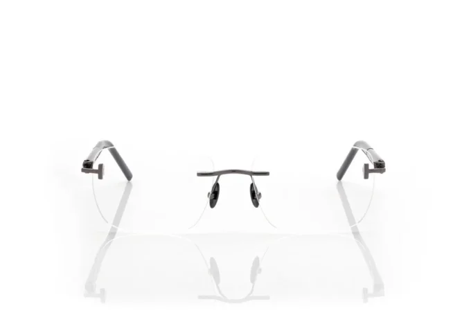 Rechteckige Brille aus Horn und Titan Rechteckige Brille aus Horn und Titan