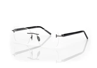 Rechteckige Brille aus Horn und Titan