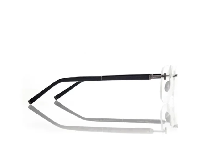 Rechteckige Brille aus Horn und Titan Rechteckige Brille aus Horn und Titan