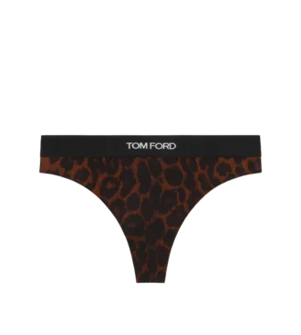 Reflected Leopard Printed Modal Signature Thong