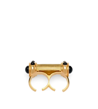 Ring aus Messing und Kristall-Cabochons