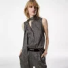 Ärmellose Lavalliere-Seidenbluse Ärmellose Lavalliere-Seidenbluse