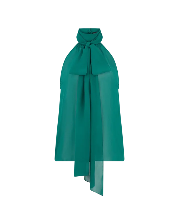 Ärmellose Lavallière-Bluse
