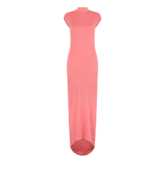 Ärmelloses asymmetrisches Abendkleid mit gedrehtem Rücken