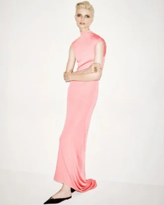 Ärmelloses asymmetrisches Abendkleid mit gedrehtem Rücken