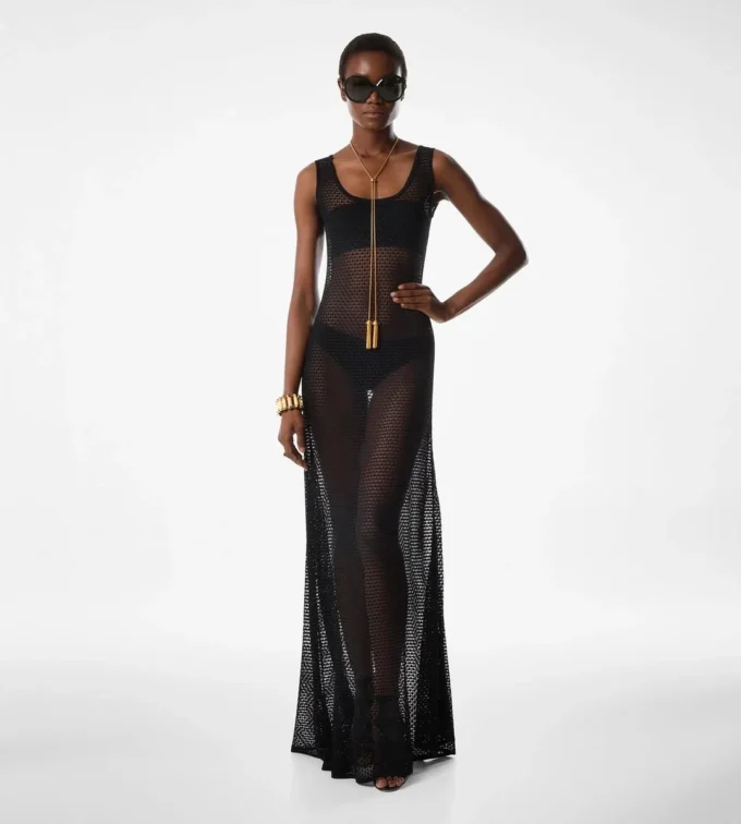 Ärmelloses Kleid mit Rundhalsausschnitt