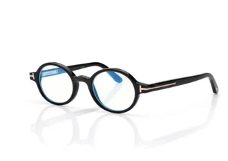 Runde Hornbrille mit Blaulichtfilter