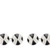 Runde Manschettenknöpfe mit Diamanten