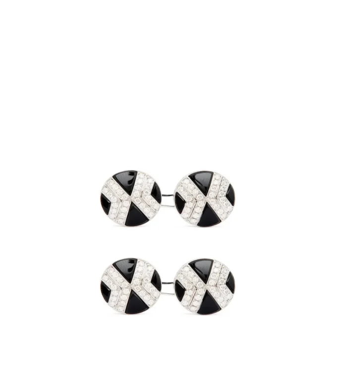 Runde Manschettenknöpfe mit Diamanten