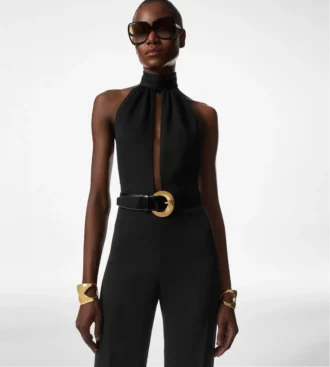 Sable‘ Neckholder-Jumpsuit mit Gürtel