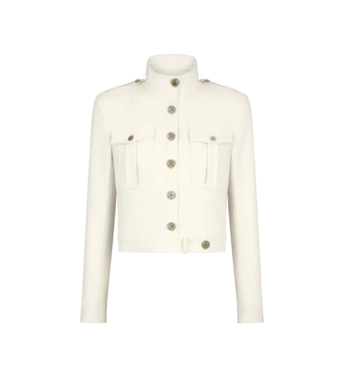 Safari-Jacke mit Stehkragen und verkürzter Länge Safari-Jacke mit Stehkragen und verkürzter Länge
