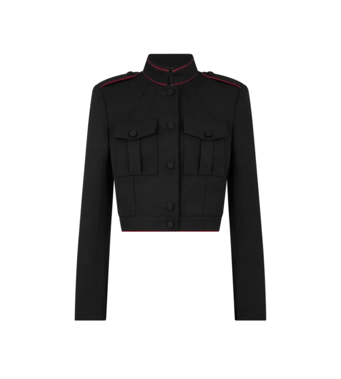 Schicke Offiziersjacke aus Wollgabardine mit Paspelierung Schicke Offiziersjacke aus Wollgabardine mit Paspelierung