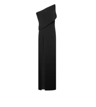 Schulterfreies Abendkleid mit Seitenschlitz