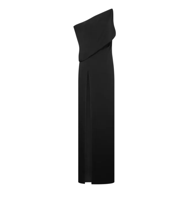 Schulterfreies Abendkleid mit Seitenschlitz Schulterfreies Abendkleid mit Seitenschlitz