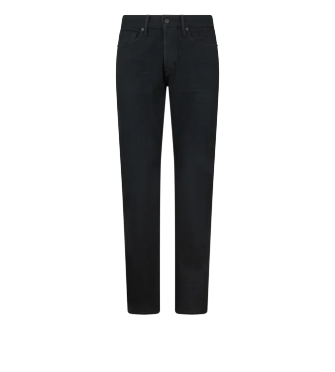 Schwarze Stretch-Jeans mit gerader Passform