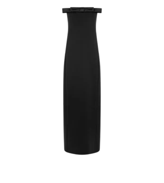 Schweres Cocktailkleid aus Crêpe Envers-Satin mit Schleifendetail
