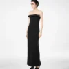 Schweres Cocktailkleid aus Crêpe Envers-Satin mit Schleifendetail Schweres Cocktailkleid aus Crêpe Envers-Satin mit Schleifendetail
