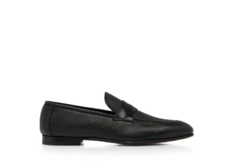 Sean Twisted Band Loafer aus genarbtem Leder