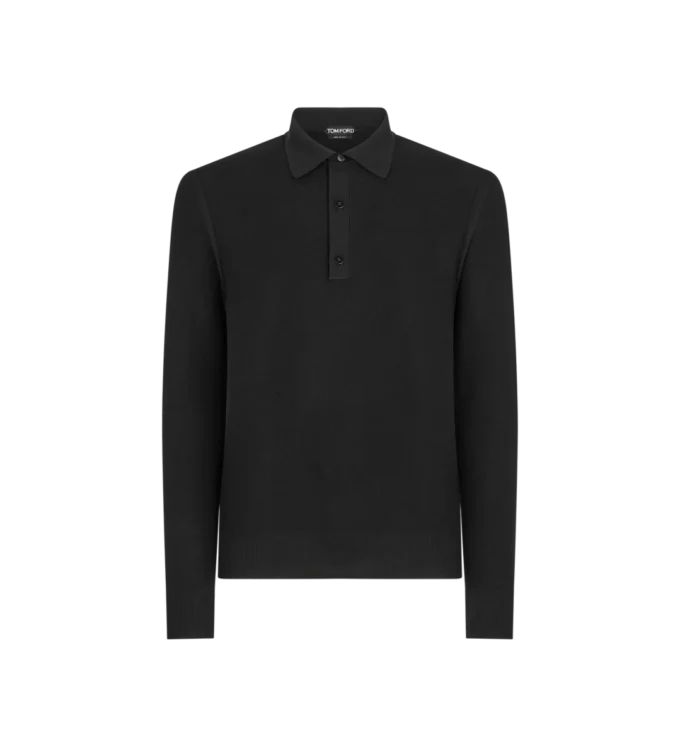 Seiden-Baumwoll-Piqué-Polo
