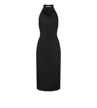 Seiden-Cocktailkleid mit Neckholder und offenem Rücken