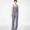 Seiden-Georgette-Hose mit Paillettenstickerei Seiden-Georgette-Hose mit Paillettenstickerei