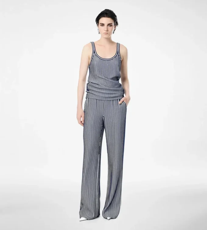 Seiden-Georgette-Hose mit Paillettenstickerei Seiden-Georgette-Hose mit Paillettenstickerei