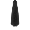 Seiden-Halterneck-Abendkleid mit Sunray-Plissee und Lederdetails Seiden-Halterneck-Abendkleid mit Sunray-Plissee und Lederdetails