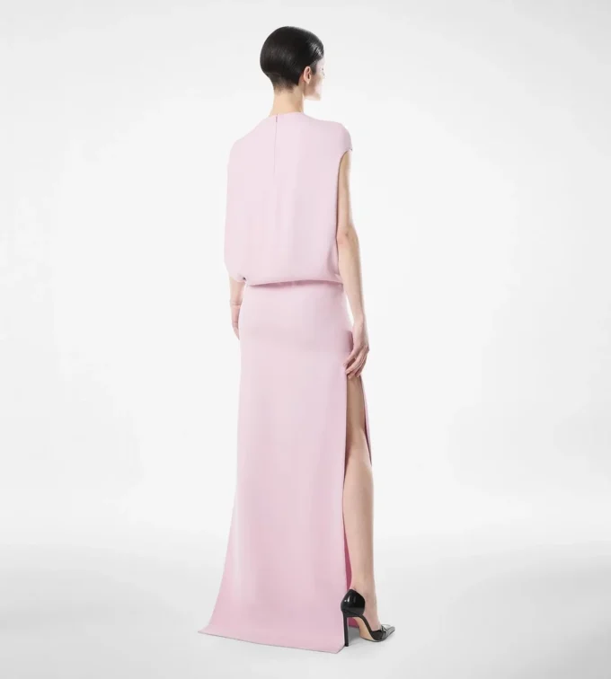 Seiden-Stretch-Abendkleid aus doppeltem Georgette Seiden-Stretch-Abendkleid aus doppeltem Georgette