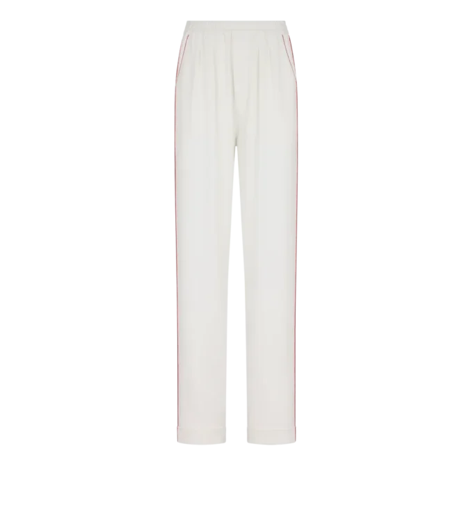 Seiden-Twill-Pyjama-Hose mit Paspelierung Seiden-Twill-Pyjama-Hose mit Paspelierung