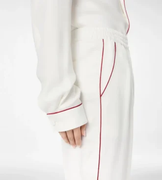 Seiden-Twill-Pyjama-Hose mit Paspelierung