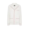 Seiden-Twill-Pyjamahemd mit Paspelierung und tonalem TF-Sticklogo Seiden-Twill-Pyjamahemd mit Paspelierung und tonalem TF-Sticklogo