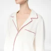 Seiden-Twill-Pyjamahemd mit Paspelierung und tonalem TF-Sticklogo Seiden-Twill-Pyjamahemd mit Paspelierung und tonalem TF-Sticklogo