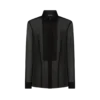 Seidenchiffonhemd mit Plastron
