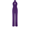 Seidenjumpsuit mit Neckholder und gedrehtem Vorderteil Seidenjumpsuit mit Neckholder und gedrehtem Vorderteil