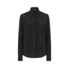 Seidenkrepp-Bluse mit Polka-Dots und Plissee-Plastron