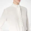 Seidenkrepp-Shirt mit Plissee-Details Seidenkrepp-Shirt mit Plissee-Details