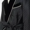 Seidenmantel mit Polka-Dot-Muster und Schalkragen Seidenmantel mit Polka-Dot-Muster und Schalkragen