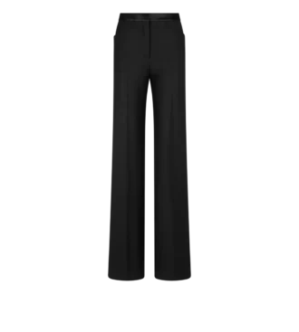 Seidenmischung-Twill-Smokinghose mit Bootcut-Schnitt