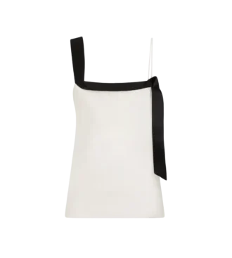 Seidensatin-Camisole-Top mit Smokingband