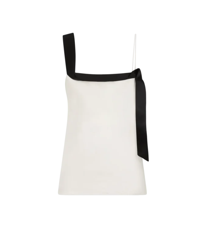 Seidensatin-Camisole-Top mit Smokingband