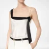 Seidensatin-Camisole-Top mit Smokingband