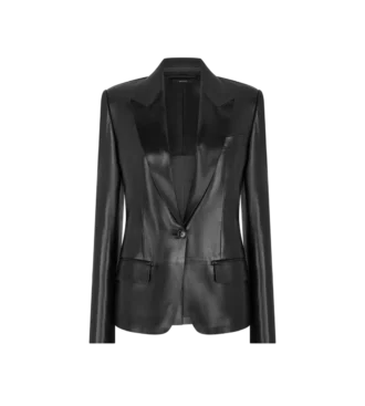 Seidige Guanteria-Lederjacke mit Einreiher