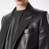 Seidige Guanteria-Lederjacke mit Einreiher Seidige Guanteria-Lederjacke mit Einreiher
