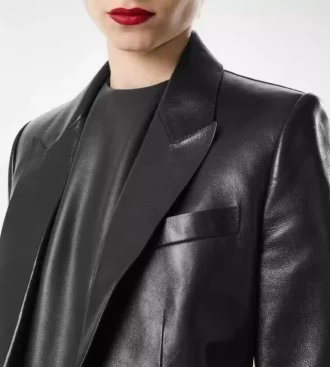 Seidige Guanteria-Lederjacke mit Einreiher