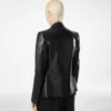 Seidige Guanteria-Lederjacke mit Einreiher Seidige Guanteria-Lederjacke mit Einreiher