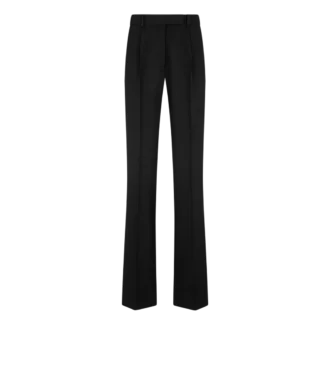 Sharp Grain De Poudre Relaxed Pleated Straight Pants