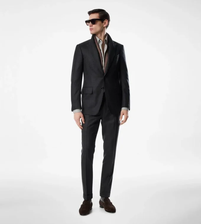 Shelton-Jacke mit Fischgrätenmuster Shelton-Jacke mit Fischgrätenmuster