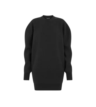 Skulpturales Sweatshirt-Minikleid aus Wolle und Kaschmir