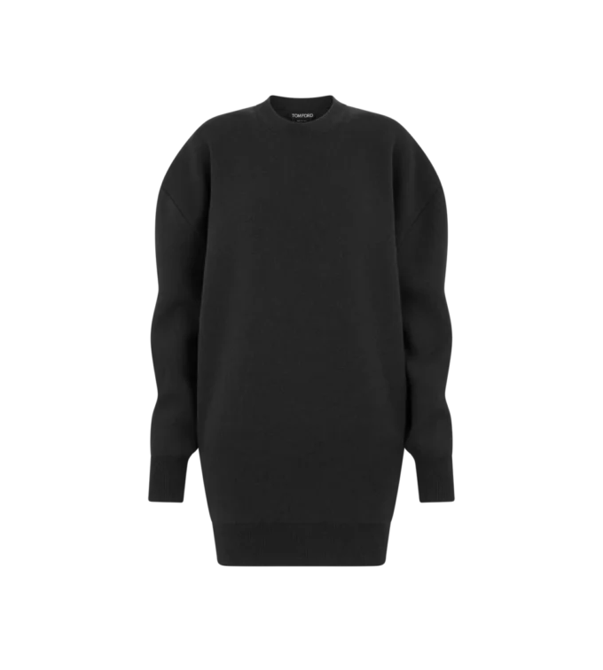 Skulpturales Sweatshirt-Minikleid aus Wolle und Kaschmir Skulpturales Sweatshirt-Minikleid aus Wolle und Kaschmir