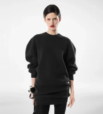 Skulpturales Sweatshirt-Minikleid aus Wolle und Kaschmir